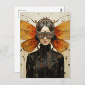 Carte Postale Femme Imaginaire Scifi Insect (Devant / Derrière)