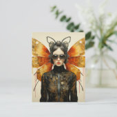 Carte Postale Femme Insecte Steampunk  (Debout devant)
