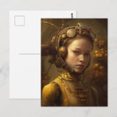 Carte Postale Femme Insecte Steampunk (Devant / Derrière)