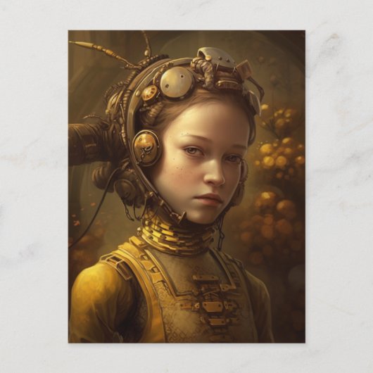 Carte Postale Femme Insecte Steampunk (Devant)