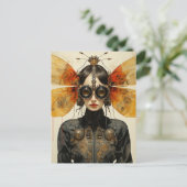 Carte Postale Femme insecte Steampunk science-fiction (Debout devant)