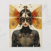 Carte Postale Femme insecte Steampunk science-fiction (Devant)