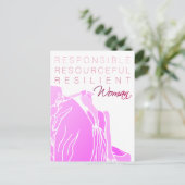 CARTE POSTALE FEMME INTELLIGENTE (Debout devant)