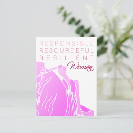 CARTE POSTALE FEMME INTELLIGENTE (Debout devant)