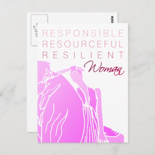 CARTE POSTALE FEMME INTELLIGENTE (Devant / Derrière)