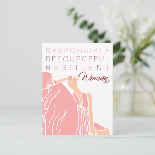 CARTE POSTALE FEMME INTELLIGENTE (Debout devant)