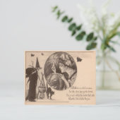 Carte Postale Femme Jack O' Lantern sorcière Chat noir (Debout devant)