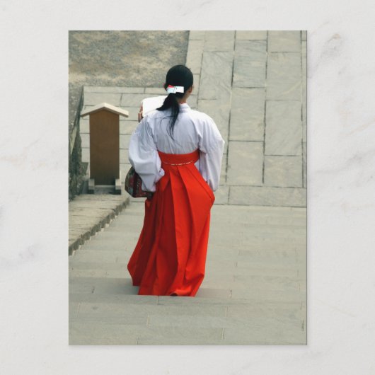 Carte Postale femme japonaise rouge (Devant)