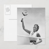 Carte Postale Femme Jouant Au Tennis 2 (Devant / Derrière)
