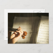 Carte Postale Femme jouant du violon (Devant / Derrière)