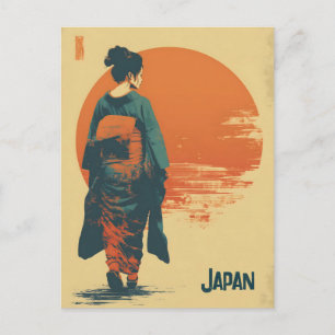Carte Postale Femme kimono vintage