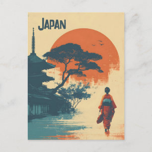 Carte Postale Femme kimono vintage