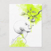 Carte Postale Femme Langue serpent Pomme Éclat vert Art surréel (Devant)
