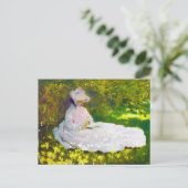 Carte Postale Femme Lecture Claude Monet (Debout devant)