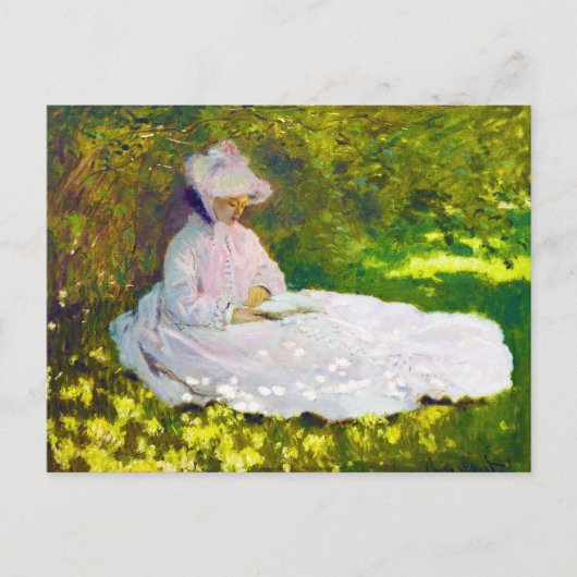 Carte Postale Femme Lecture Claude Monet (Devant)