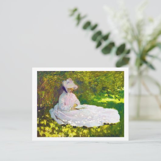 Carte Postale Femme Lecture Claude Monet (Debout devant)