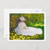 Carte Postale Femme Lecture Claude Monet (Devant / Derrière)