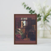 Carte Postale Femme Lecture D'Une Lettre De Hooch Pieter De (Debout devant)