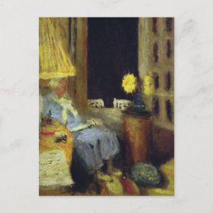 Carte Postale Femme lisant, le soir