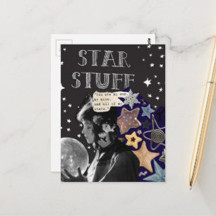 Carte Postale Femme Magique Collage de Choses Stellaires