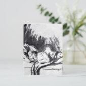 Carte Postale Femme malade dans un lit, peut-être Saskia (Debout devant)