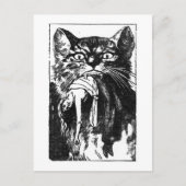 Carte Postale Femme Mangeant Chat (Devant)