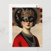Carte Postale Femme Masquerade (Devant / Derrière)