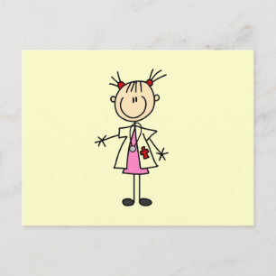 Carte Postale Femme Médecin Bâtonnet Figure