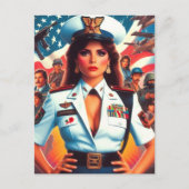 Carte Postale Femme militaire rétro (Devant)