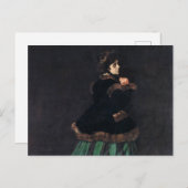 Carte Postale Femme Monet en robe verte (Devant / Derrière)