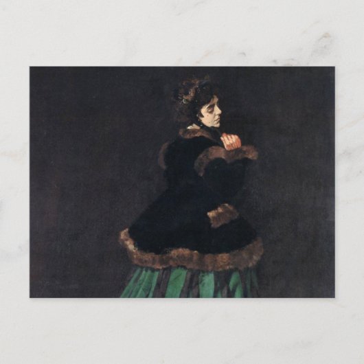 Carte Postale Femme Monet en robe verte (Devant)