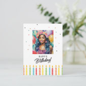 Carte Postale Femme noire Joyeux Anniversaire Multicolor (Debout devant)