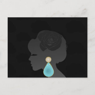 Carte Postale Femme noire Silhouette Dark Glamor