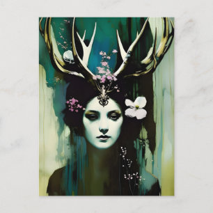 Carte Postale Femme païenne avec Antlers