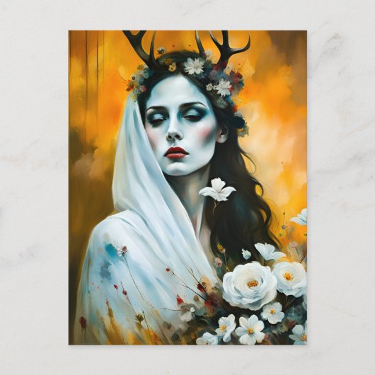 Carte Postale Femme païenne Elen des chemins en tant que mariée (Devant)