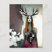 Carte Postale Femme païenne Elen des fleurs des voies (Devant)