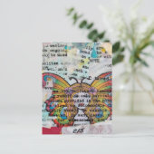 Carte Postale Femme papillon hippie Collage de techniques mixtes (Debout devant)
