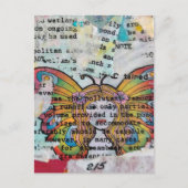 Carte Postale Femme papillon hippie Collage de techniques mixtes (Devant)