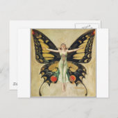 Carte Postale Femme papillon Leyendecker (Devant / Derrière)