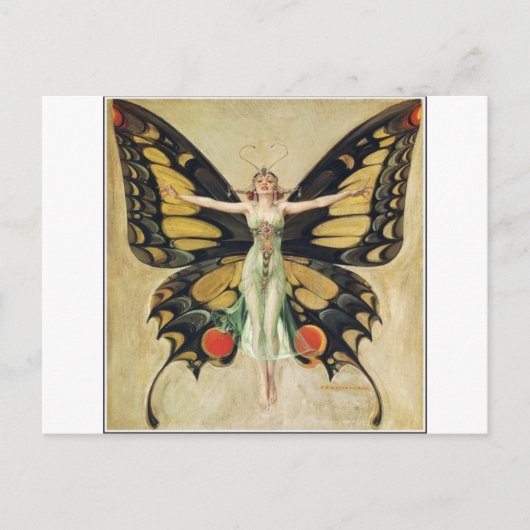 Carte Postale Femme papillon Leyendecker (Devant)