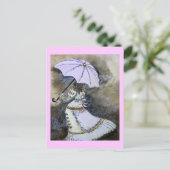 Carte Postale Femme parapluie (Debout devant)