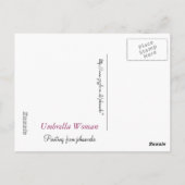Carte Postale Femme parapluie (Dos)