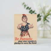 Carte Postale Femme patriotique vintage (Debout devant)