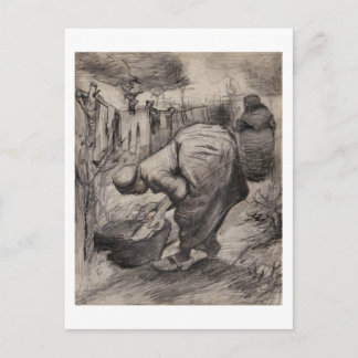 Carte Postale Femme paysanne, Baignoire & Lave-linge, Vincent va