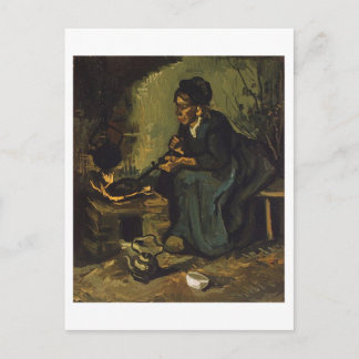 Carte Postale Femme paysanne par foyer, Vincent van Gogh