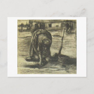Carte Postale Femme paysanne plantant des pommes de terre, Vince