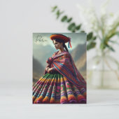 Carte Postale Femme péruvienne en costume traditionnel (Debout devant)