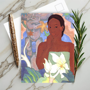 Carte Postale Femme polynésienne et Tiki