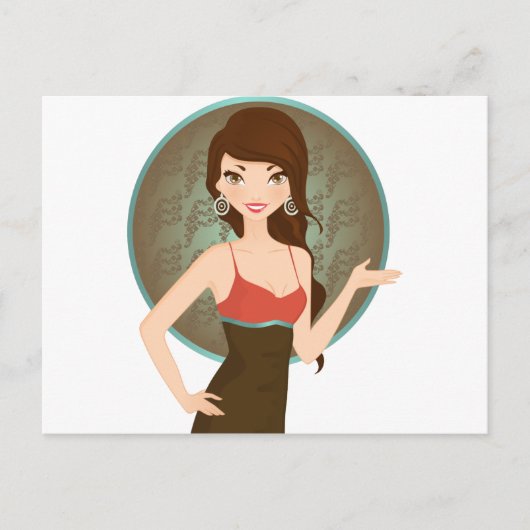 Carte Postale Femme présentant (Devant)