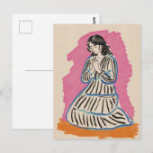 Carte Postale Femme priante (Devant / Derrière)